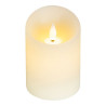 Vela de cera led, con parte superior curva, color crema ø7,5 x 12,5 cm