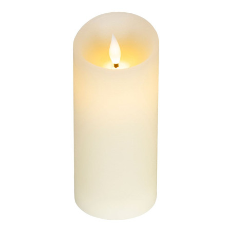 Vela de cera led, con parte superior curva, color crema ø7,5 x 17 cm