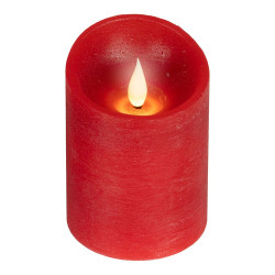 Vela de cera led, con parte superior curva, color rojo ø7,5 x 10,5 cm