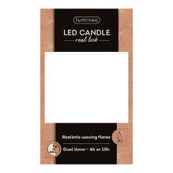 Vela de cera led, con parte superior curva, color rojo ø7,5 x 10,5 cm