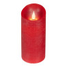 Vela de cera led, con parte superior curva, color rojo ø7,5 x 17 cm