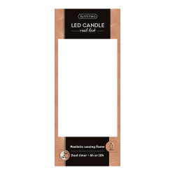 Vela de cera led, con parte superior curva, color rojo ø7,5 x 17 cm