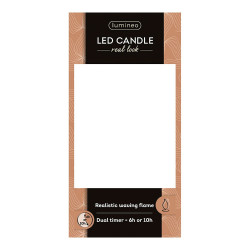 Vela de cera led, con parte superior curva, color dorado ø7,5 x 12,5 cm