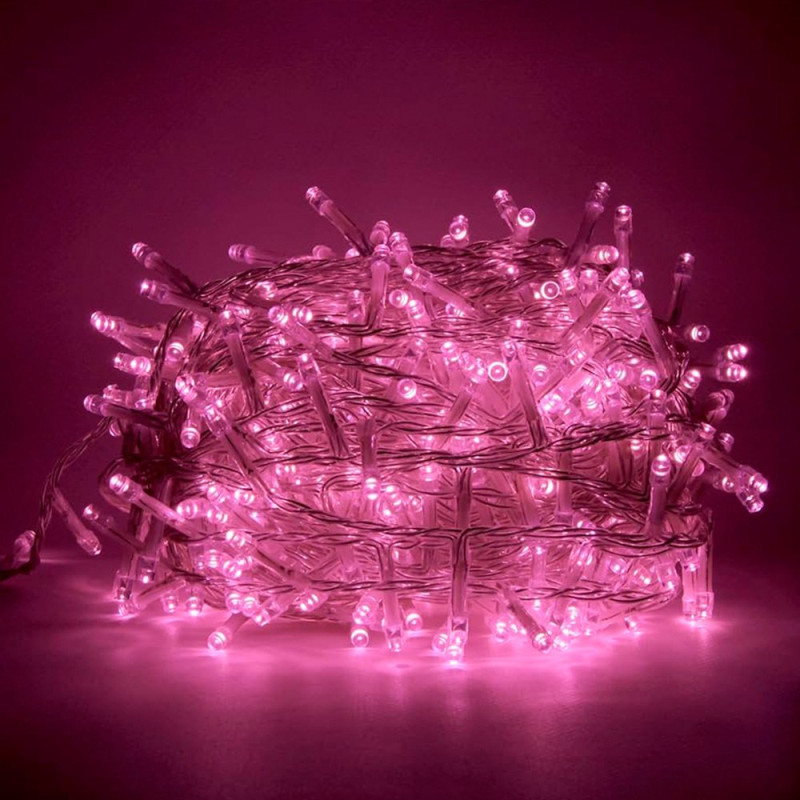 Guirnalda multifunción 500 leds rosa ip44