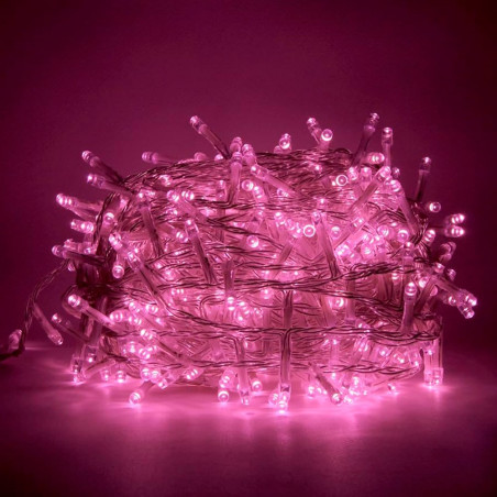 Guirnalda multifunción 500 leds rosa ip44