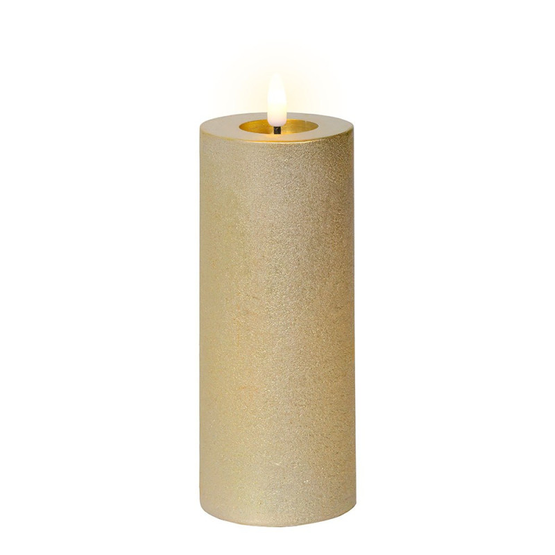 Vela de cera led color dorado ø7 x 19 cm