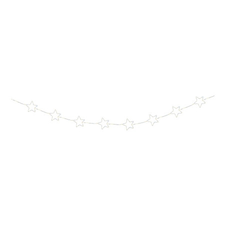 Guirnalda led exterior con estrellas, luz cálida, parpadeante, 150 leds, cable plateado, 2,15 m