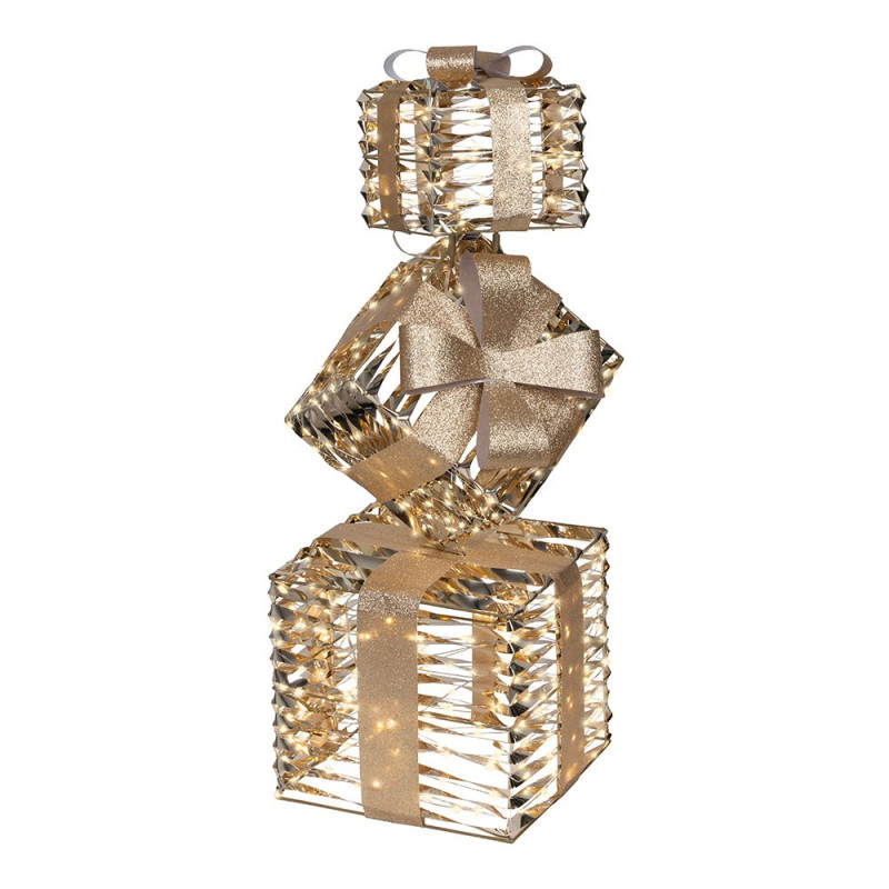 Luz led decorativa exterior con forma de cajas regalo