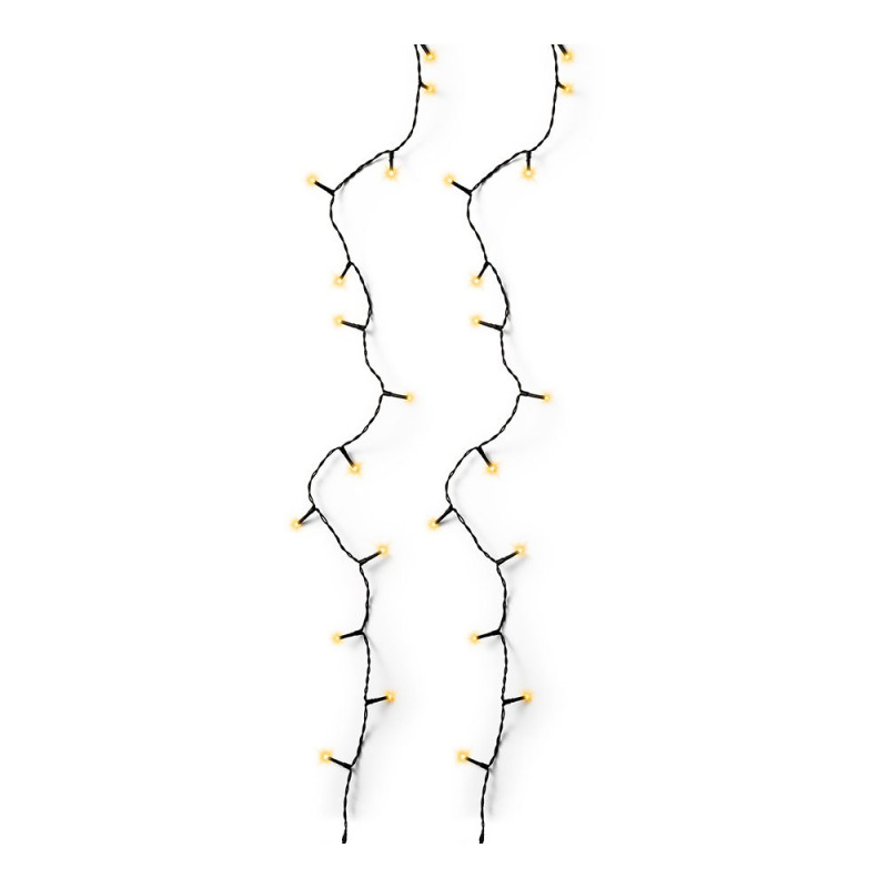 Guirnalda multifunción, uso exterior, basic, cálida clásica, cable negro, 120 leds, 9 m