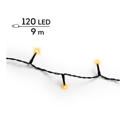 Guirnalda multifunción, uso exterior, basic, cálida clásica, cable negro, 120 leds, 9 m