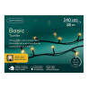 Guirnalda multifunción, uso exterior, basic, cálida clásica, cable negro, 240 leds, 18 m
