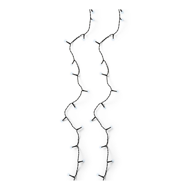 Guirnalda multifunción, uso exterior, basic, blanco frío, cable negro, 80 leds, 6 m