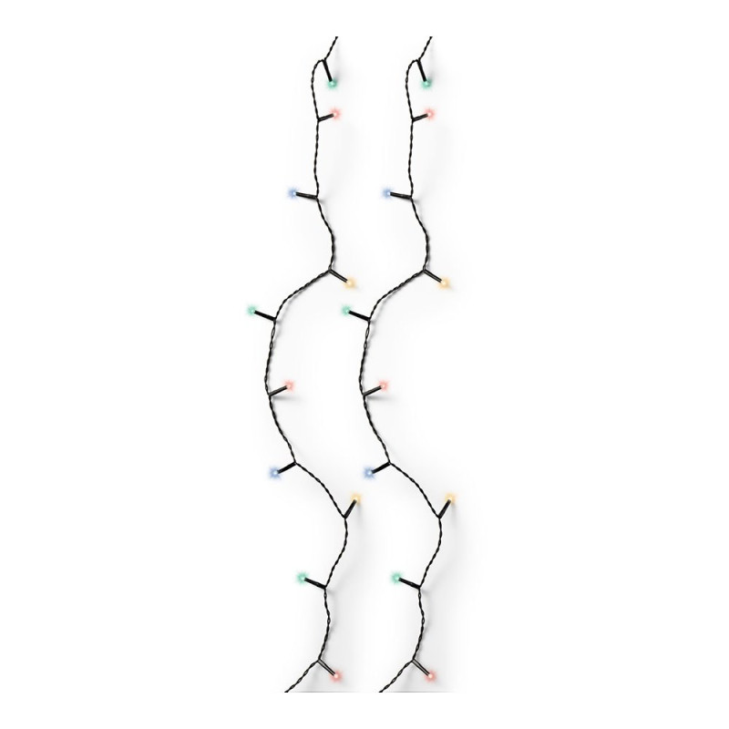 Guirnalda multifunción, uso exterior, basic, multicolor, cable negro, 80 leds, 6 m