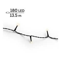 Guirnalda multifunción, uso exterior, basic, blanco cálido, cable negro, 180 leds, 13,5 m