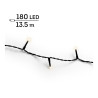 Guirnalda multifunción, uso exterior, basic, blanco cálido, cable negro, 180 leds, 13,5 m