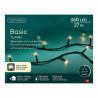 Guirnalda multifunción, uso exterior, basic, blanco cálido, cable negro, 360 leds, 27 m