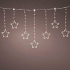 Cortina multifunción, exterior, con estrellas, blanco cálido, cable plateado, 1,2 m