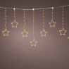 Cortina multifunción, exterior, con estrellas, blanco cálido, cable cobre, 1,2 m