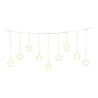 Cortina multifunción, exterior, con estrellas, blanco cálido, cable cobre, 1,2 m