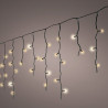 Cortina multifunción, exterior, con carámbanos, blanco cálido, cable negro, 5 m