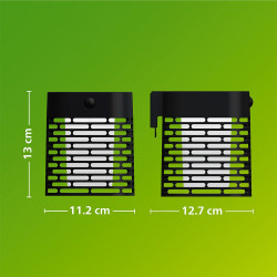 Aplique solar led hara negro 3,8 w, 400/10 lm, 2700 k