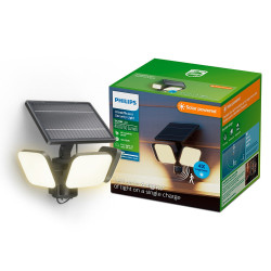 Luz de seguridad solar zyren negra, 24,5 w, 4000/50 im, 3000 k