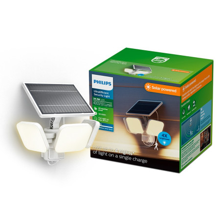 Luz de seguridad solar zyren blanca 24,5 w, 4000/50 im, 3000 k