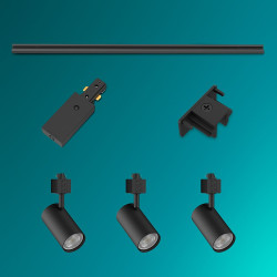 Sistema de riel easylink 3 proyectores, zilo, 5 w, negro