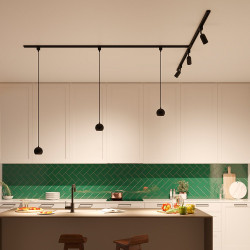 Lámpara easylink de techo, suspendida, colby gu10, negra, ø100 x 1360 mm