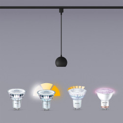 Lámpara easylink de techo, suspendida, colby gu10, negra, ø100 x 1360 mm