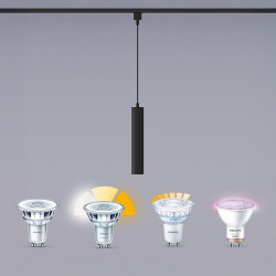 Lámpara de techo suspendida easylink, paxie gu10, negra, ø60 x 1550 mm