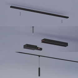 Lámpara de techo suspendida easylink, paxie gu10, negra, ø60 x 1550 mm
