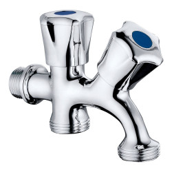 Grifo de lavadora - lavavajillas, serie basic, cromado, ½ x ¾ x ¾ pulg, 112 x 84,5 mm