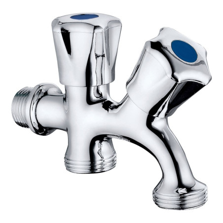 Grifo de lavadora - lavavajillas, serie basic, cromado, ½ x ¾ x ¾ pulg, 112 x 84,5 mm