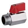 Válvula esfera mini m-h ½ pulg con palanca roja