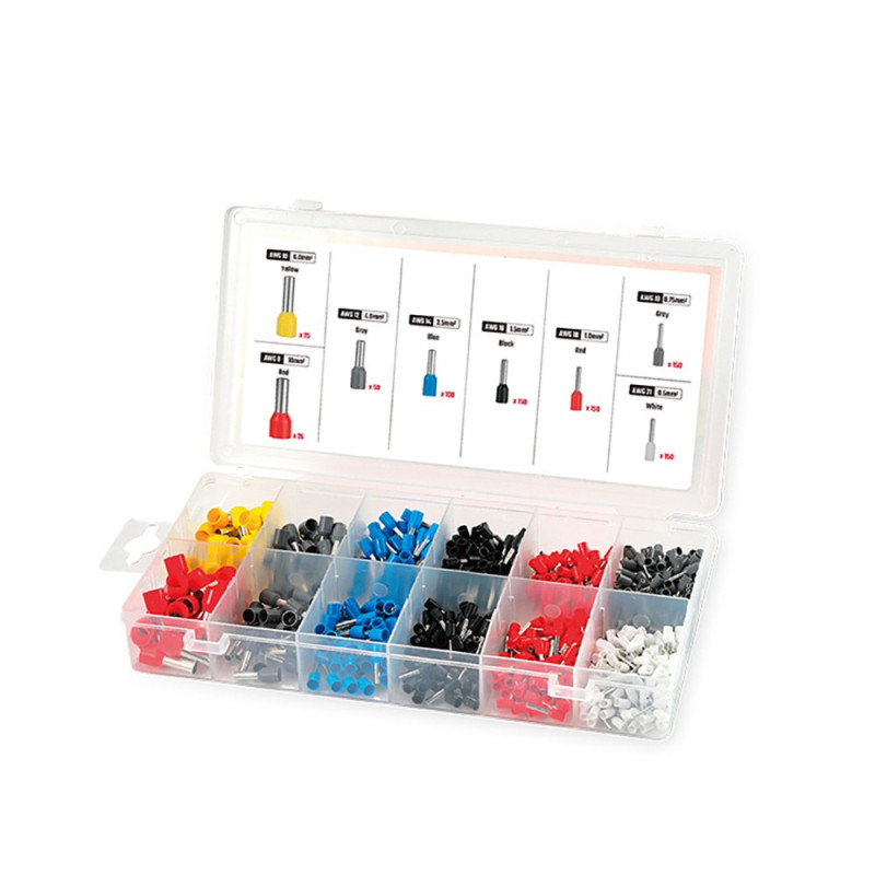 Caja punteras para cables, juego 800 piezas