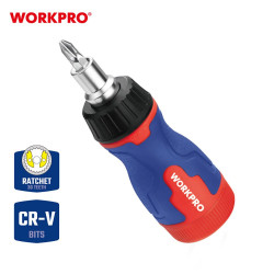 Destornillador corto de carraca, 8 en 1, 115 x 37 x 36,5 mm