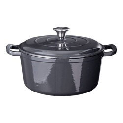 Cacerola de hierro fundido esmaltado color gris, ø26 x 12 cm