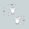 Farol pared con brazo nardo/giampy, transparente, e27, negro, 210 x 270 x 315 mm