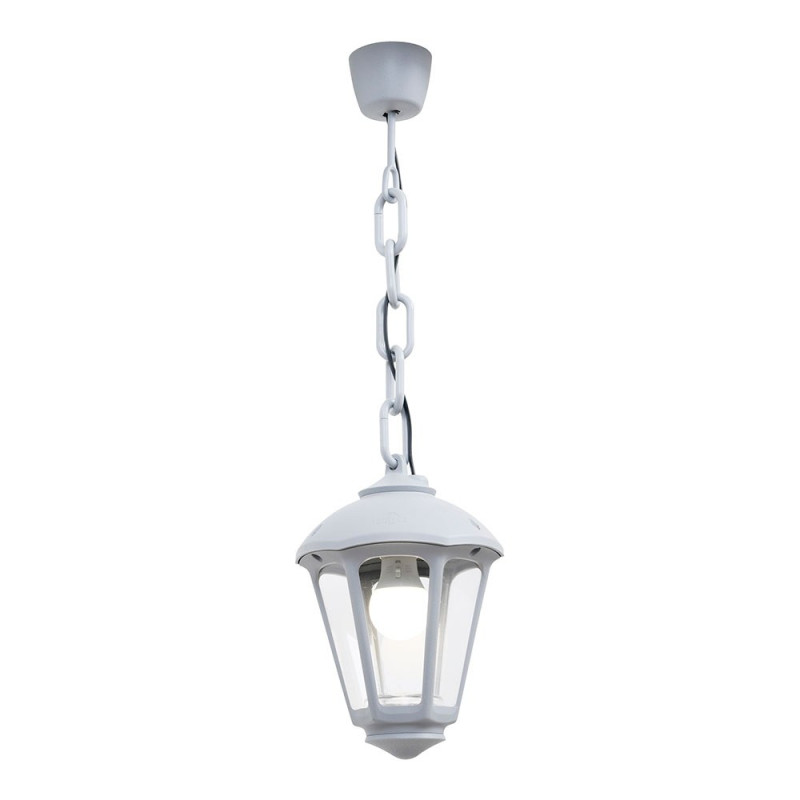 Farol techo con cadena sicar/giampy, transparente, e27, blanco, ø210 x 750 mm