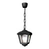 Farol techo con cadena sicar/roby, transparente, e27, negro, 195 x 195 x 700 mm