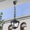 Farol techo con cadena sicar/roby, transparente, e27, negro, 195 x 195 x 700 mm