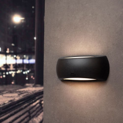 Aplique ovalado con visera francy, translúcido, e27, negro, 300 x 85 x 130 mm