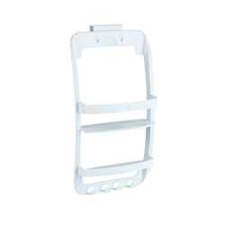 Estante de baño, blanco, con fijación polivalente, universal, 26 x 11,5 x 50 cm