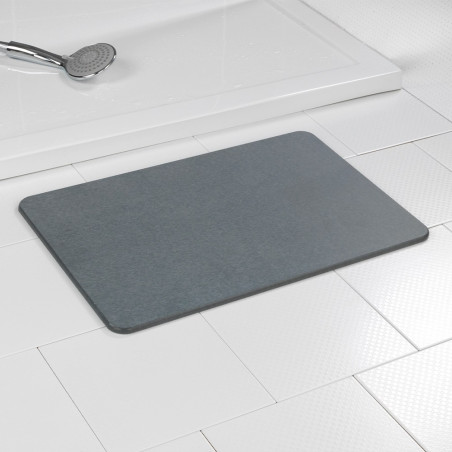 Alfombra de baño antideslizante de diatomita, gris, 60 x 39 cm