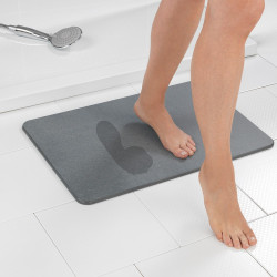 Alfombra de baño antideslizante de diatomita, gris, 60 x 39 cm