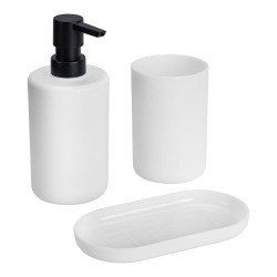 Set de baño, fano, blanco, 3 piezas