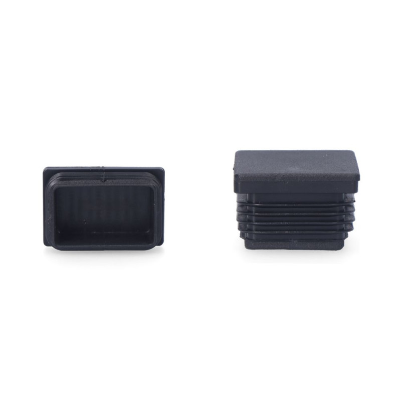 Contera interior rectangular con aleta, 80 x 20 mm, negra