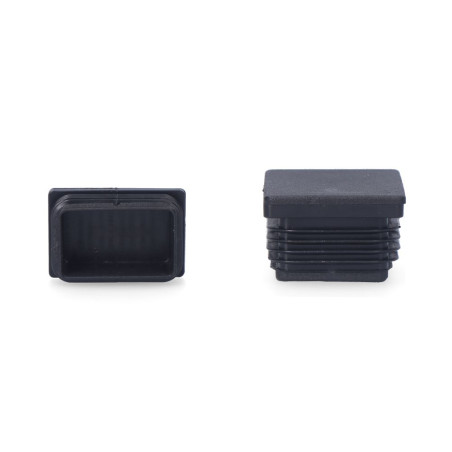 Contera interior rectangular con aleta, 80 x 20 mm, negra