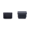 Contera interior rectangular con aleta, 80 x 20 mm, negra